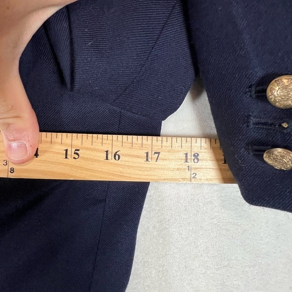 J. Crew Schoolboy Size 0 Wool Midnight Blue Blazer with Brass Buttons Coat - Picture 9 of 10